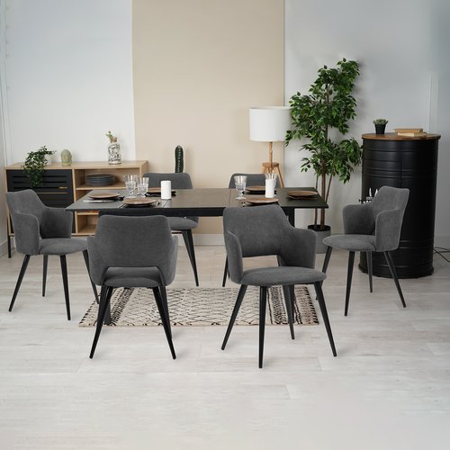 Ensemble de table à manger pour 4 personnes, table tulipe 120CM avec 4