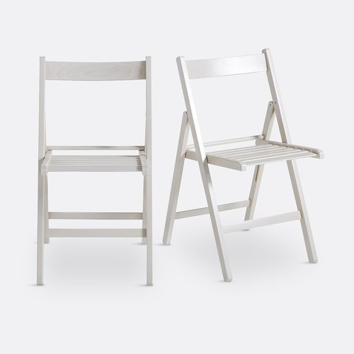 Set of 2 Yann Solid Beech Folding Chairs