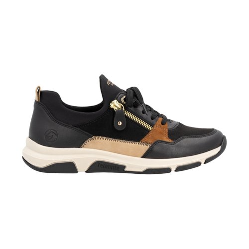 Basket basse cuir france noir combi Remonte La Redoute