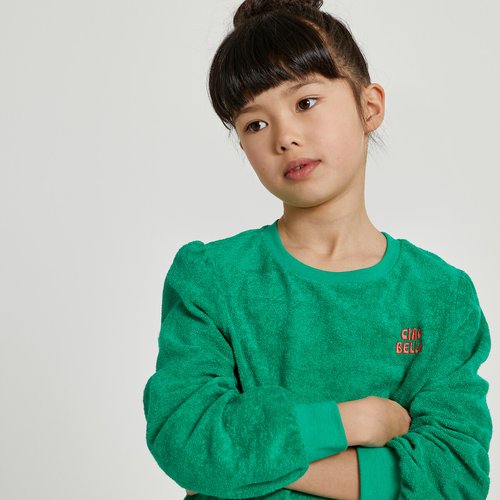 Sweat col rond en eponge vert La Redoute Collections La Redoute