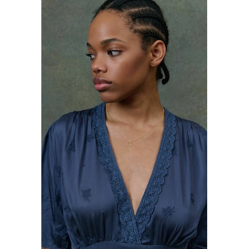 Lazlai belted v-neck maxi dress, navy, Louise Misha | La Redoute