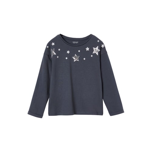 T-shirt Bébé Noël Vertbaudet - Manches Longues, Motif Traîneau, 100% Coton Bio