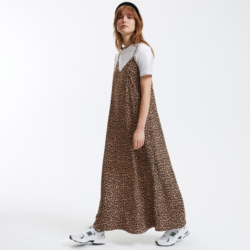 Lange tijgerprint jurk outlet