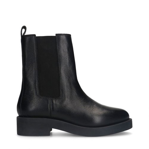 Bottines chelsea en cuir noir Sacha La Redoute