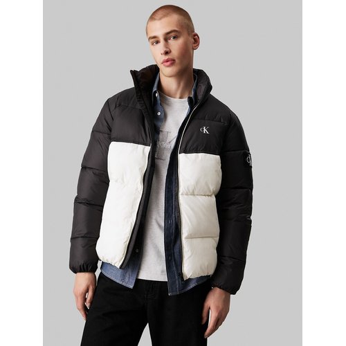 Colour block padded puffer jacket with lining ivory black Calvin Klein Jeans La Redoute