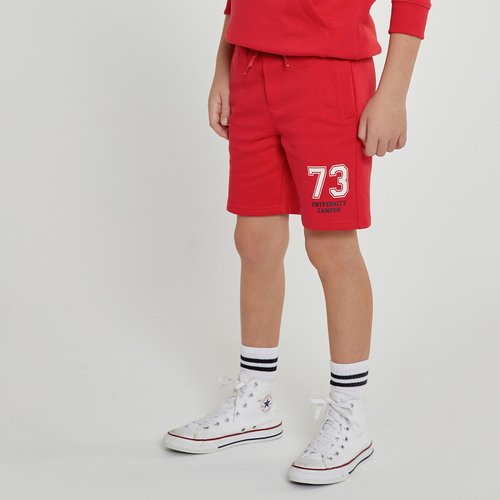Bermuda de felpa motivo campus delante rojo La Redoute Collections La Redoute