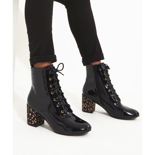 Bottine noir et leopard best sale