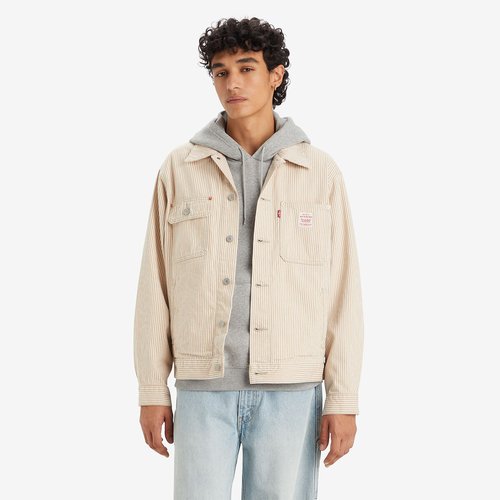 Levi's cord borg trucker jacket in beige top