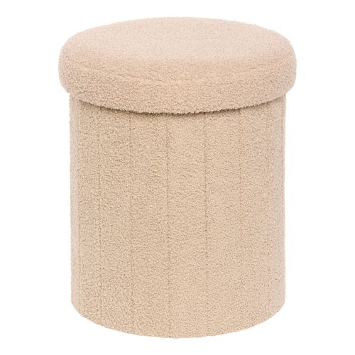 ATMOSPHERA CREATEUR D'INTERIEUR - Pouf Pieghevole jaiko in bouclette 40x38cm Bianco Avorio