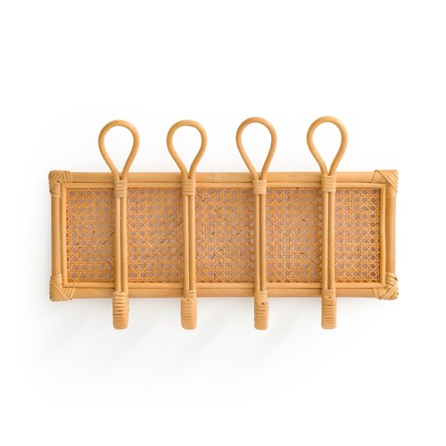 Malu rattan 4 hook coat rack natural La Redoute Interieurs La Redoute