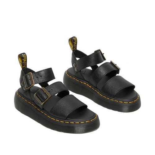 Gryphon quad platform sandals in pisa leather black Dr. Martens La Redoute