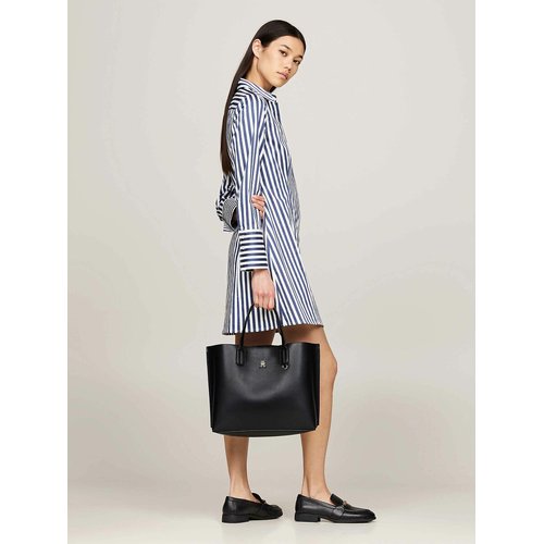 Tote bag with th monogram and logo black Tommy Hilfiger La Redoute