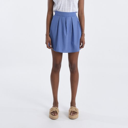 Jupe courte rayee raye bleu Molly Bracken La Redoute