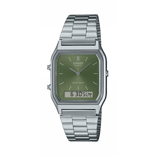 CASIO COLLECTION Mod. MINIMAL, LEATHER - ARGENTEE