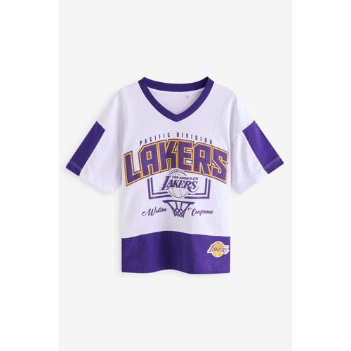 T shirt nba la lakers manches courtes blanc violet Next La Redoute