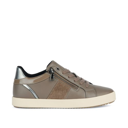 Blomiee breathable zipped trainers taupe Geox La Redoute