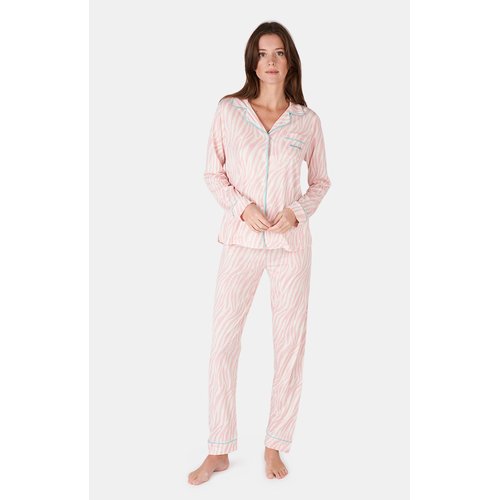 Pyjama boutonne en lyocell imprime fauve rose Arthur La Redoute