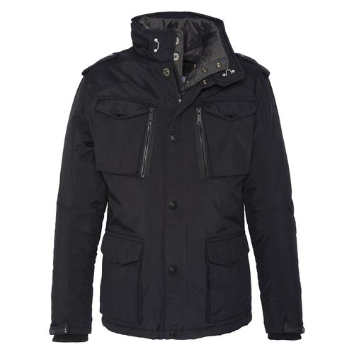 Veste field mi longue mi saison noir Schott La Redoute