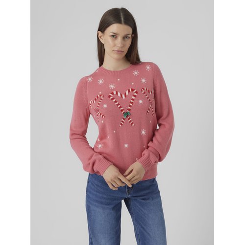 Pull de noel a motif hot pink Vero Moda La Redoute
