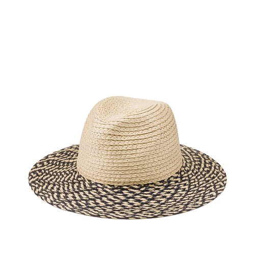 Chapeau de paille naturel noir Esprit La Redoute