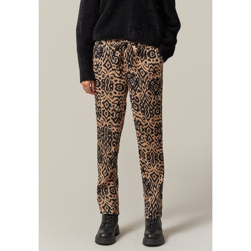 Pantalon femme en crepe a motif ethnique MATEA