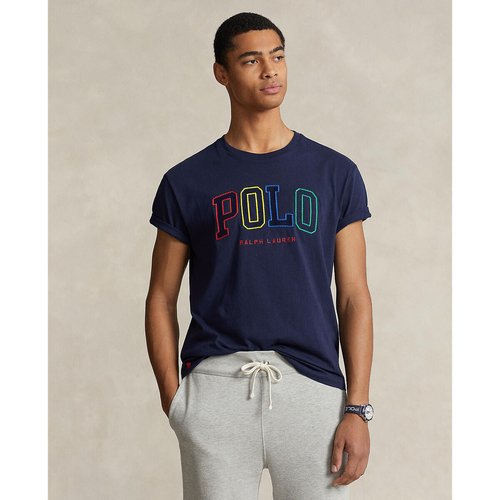Cotton custom slim fit t shirt with logo print navy blue Polo Ralph Lauren La Redoute