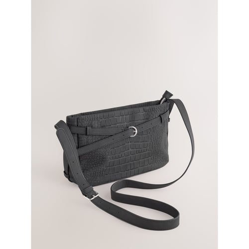 Sac Pochette Bandoulière Latérale En Simili Cuir Noir - Occasion - Sans Marque