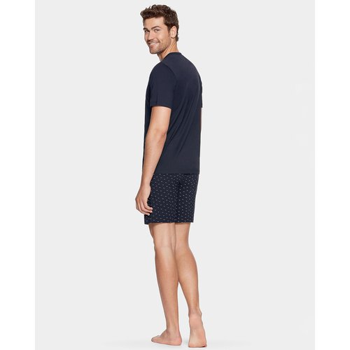 Pyjashort poche poitrine imprime bleu marine Eden Park La Redoute