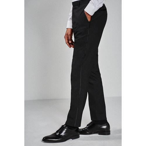 Pantalon de smoking avec bande contrastante coupe slim noir Next