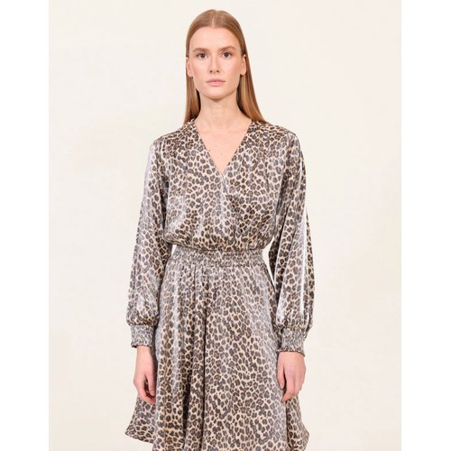 Robe courte fluide col V LEONIE