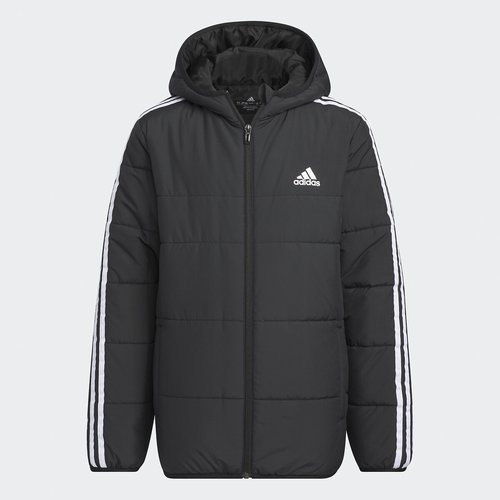 Hooded zipped padded jacket black Adidas Sportswear La Redoute