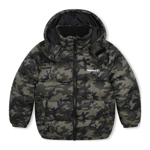 Hooded padded jacket in camo print camouflage Timberland La Redoute