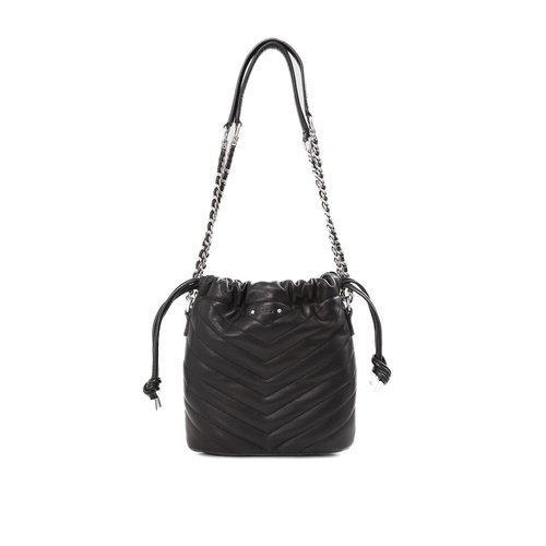1440 timel bucket bag in leather black Ikks La Redoute