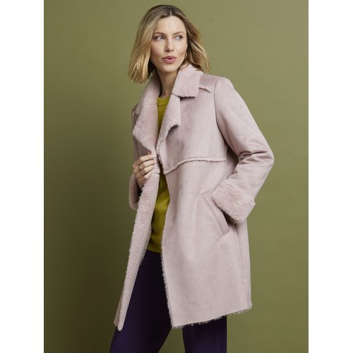Manteau effet peau lainée online