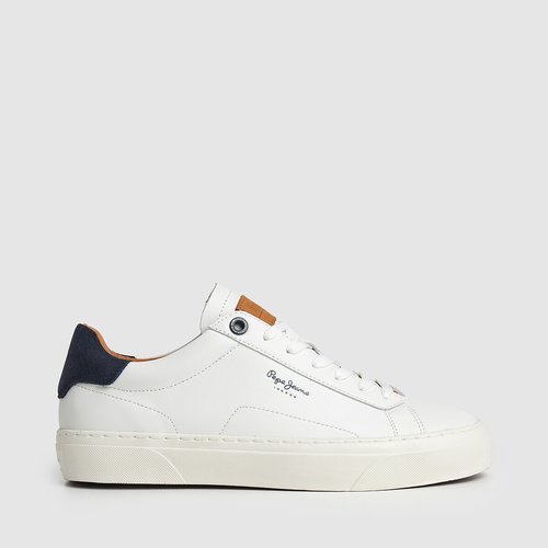 Yogi leather trainers white Pepe Jeans La Redoute