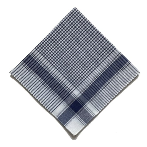 Lot De 5 Mouchoirs En Coton Doux 40x40 Cm Bleu - Pour Mariage Homme, Adulte, Lavable Machine