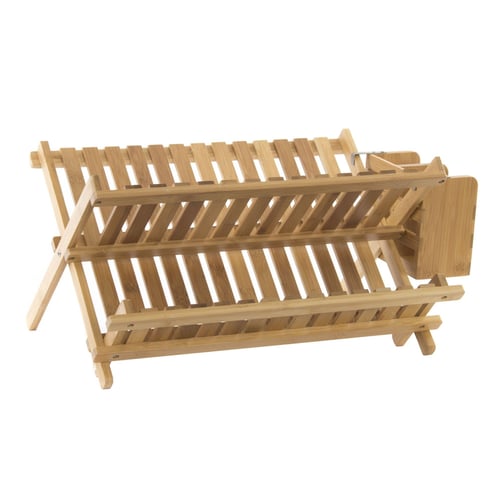 Organisateur Couverts En Bambou - Porte-baguettes, Cuillères, 2 Compartiments, Trous De Drainage - 2