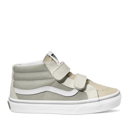 Kids Sk8 Mid High Top Trainers in Suede with Touch n Close Fastening