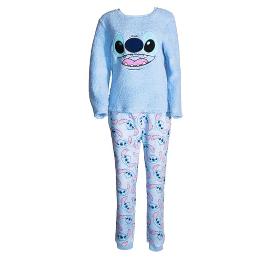 Pyjama Polaire Long Lilo Et Stitch Pour Fille - Haut Manches Longues + Pantalon - Doux Et Chaud - Taille Enfant