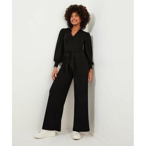 Zwarte jumpsuit met lange mouwen hotsell
