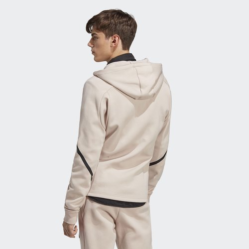 Veste a capuche zippee avec poches Adidas Sportswear rose pale La Redoute