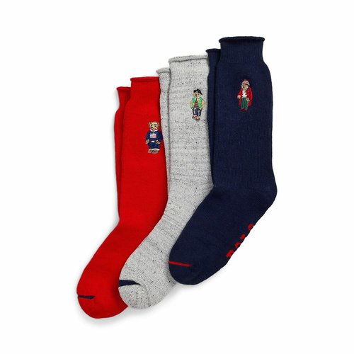Gift set of 3 pairs of polo bear socks in cotton printed Polo Ralph Lauren La Redoute