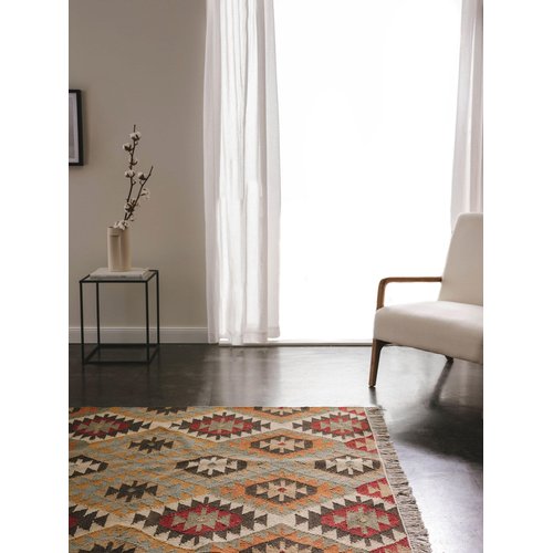Tapis Kelim Suzani Tissé Main - 150x101 Cm, Laine Et Coton, Motifs Orientaux