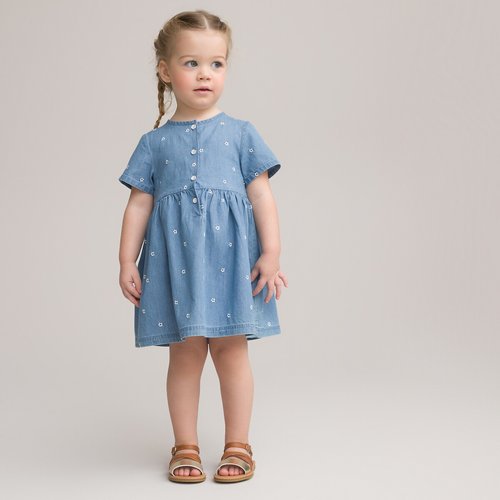 Robe manches courtes en jean double stone La Redoute Collections La Redoute