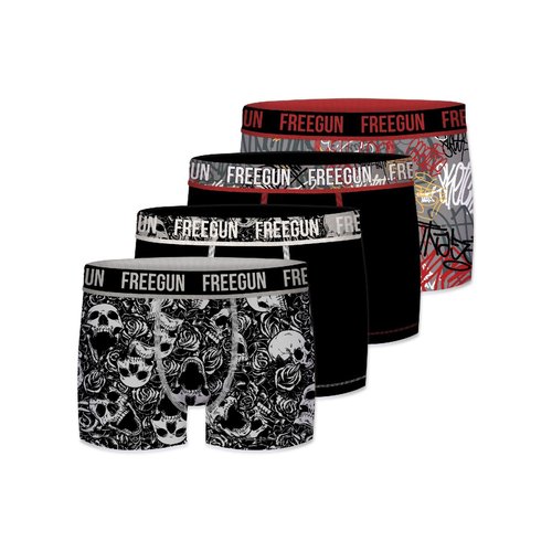 Boxers coton lot de 4 noir gris Freegun La Redoute