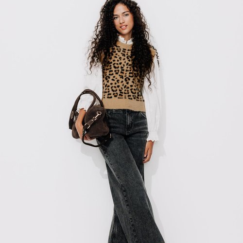 Pull sans manches leopard