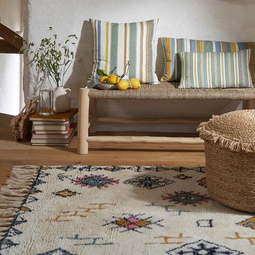 Tapis berbère marocain Boujad des années 1980, 100 % laine, fait à la