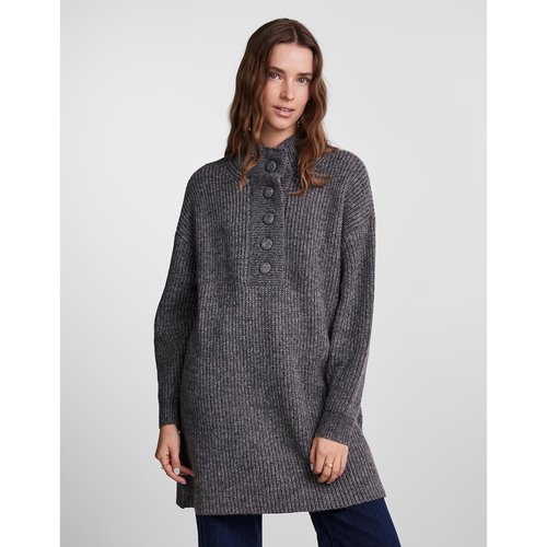 Recycled buttoned jumper sweater dress dark grey Pieces La Redoute