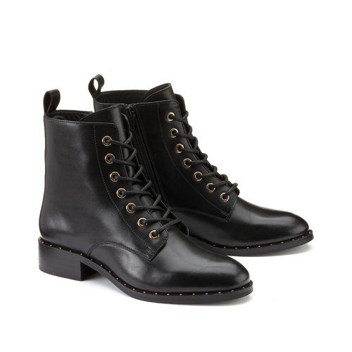 Flat tie up boots top