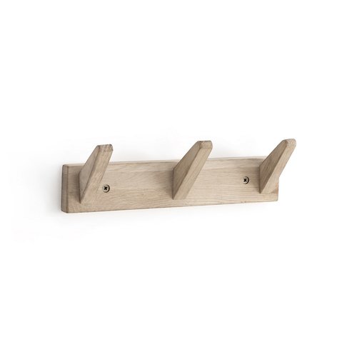 Compo oak wall coat rack with 3 hooks light beige La Redoute Interieurs La Redoute